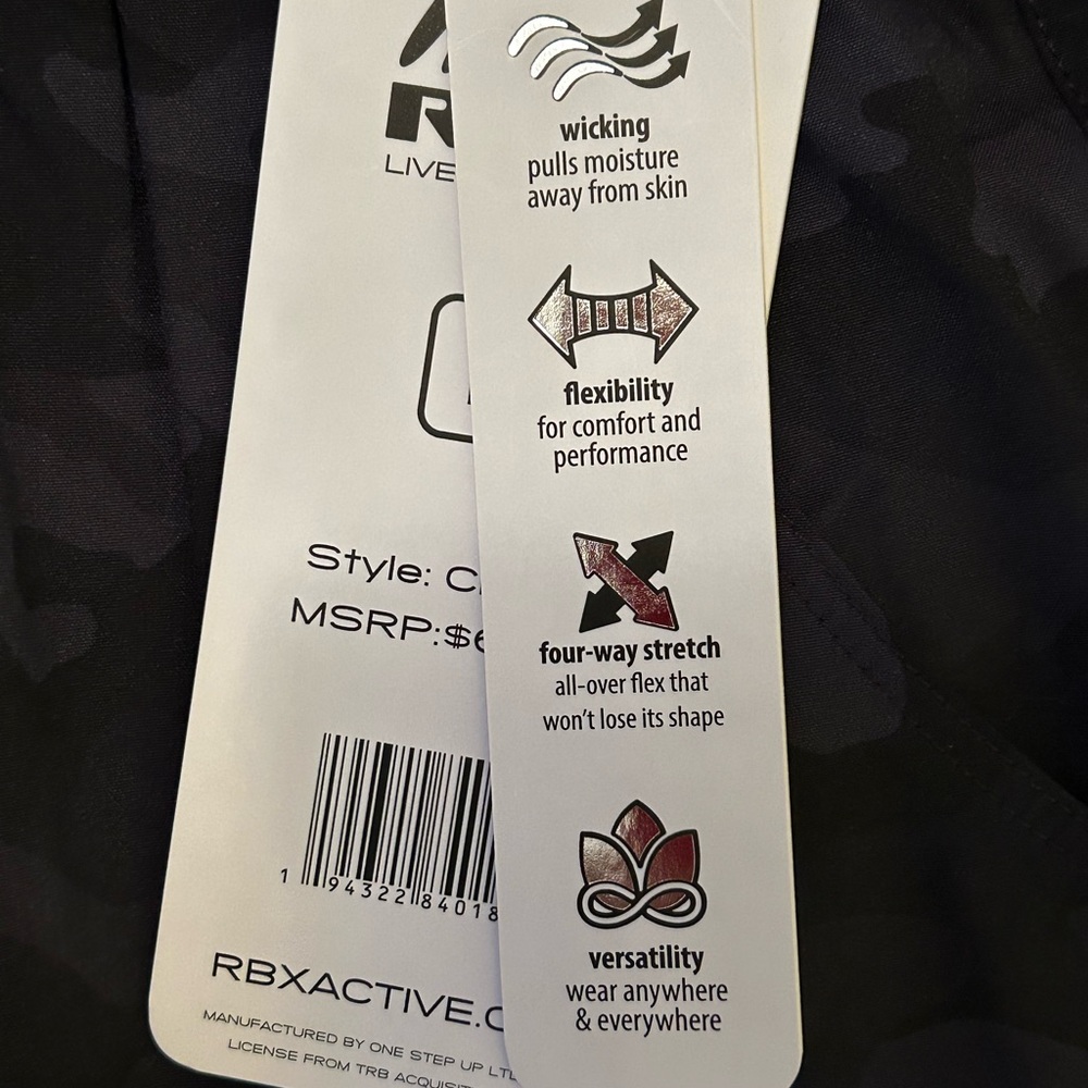 NWT RBX Crop Cargo pants Sz Large Black Camouflage - Picture 10 of 16